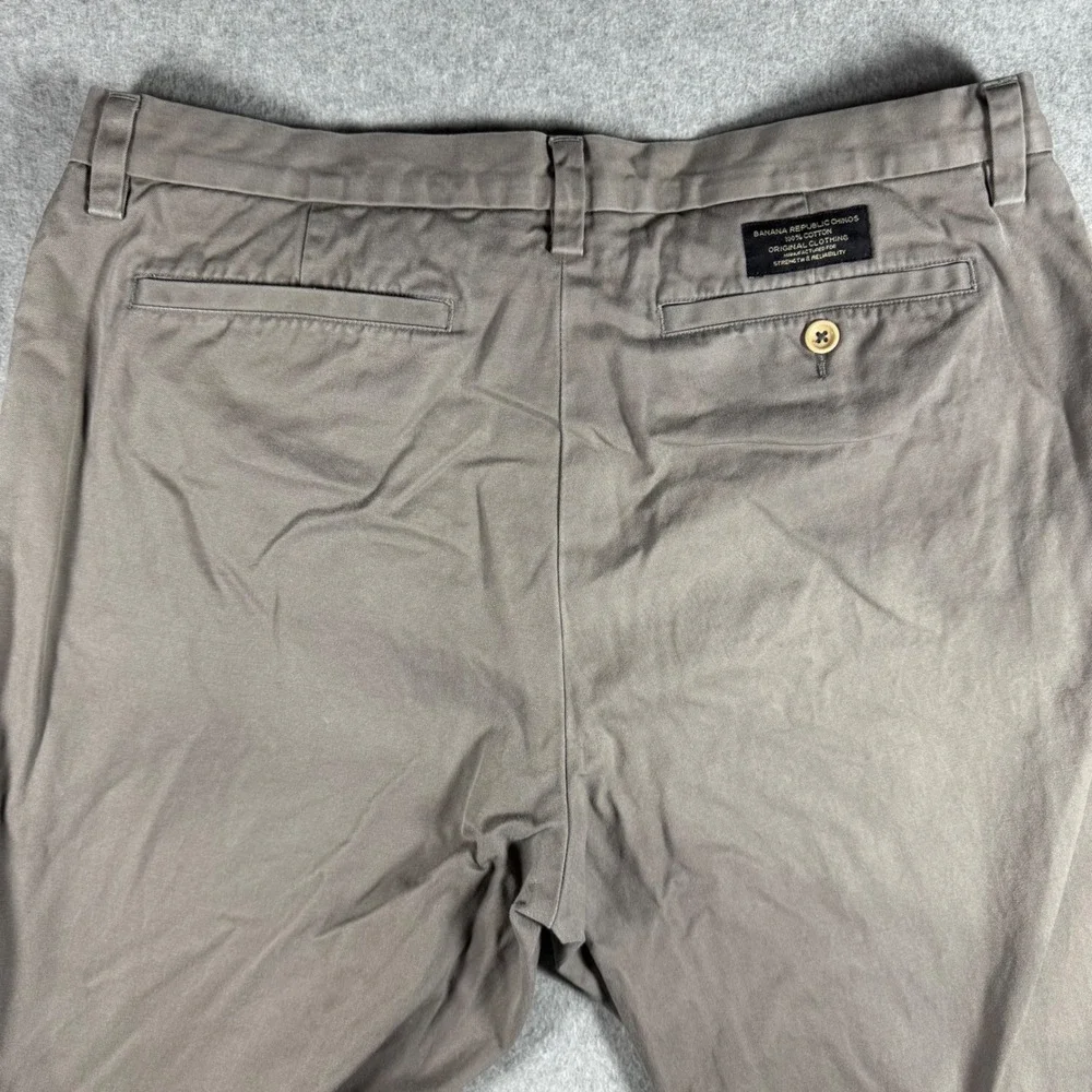 Banana Republic Dawson Chinos Mens 36x32 Grey Straight Leg Cotton Twill Pants